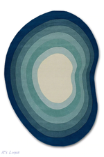 irregular blue handtufted