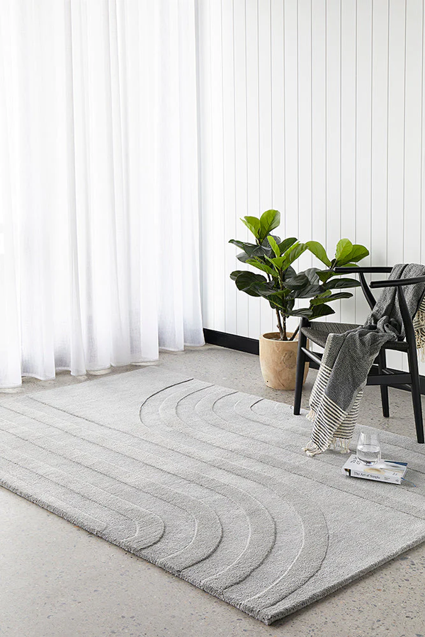 wavy grey handtufted
