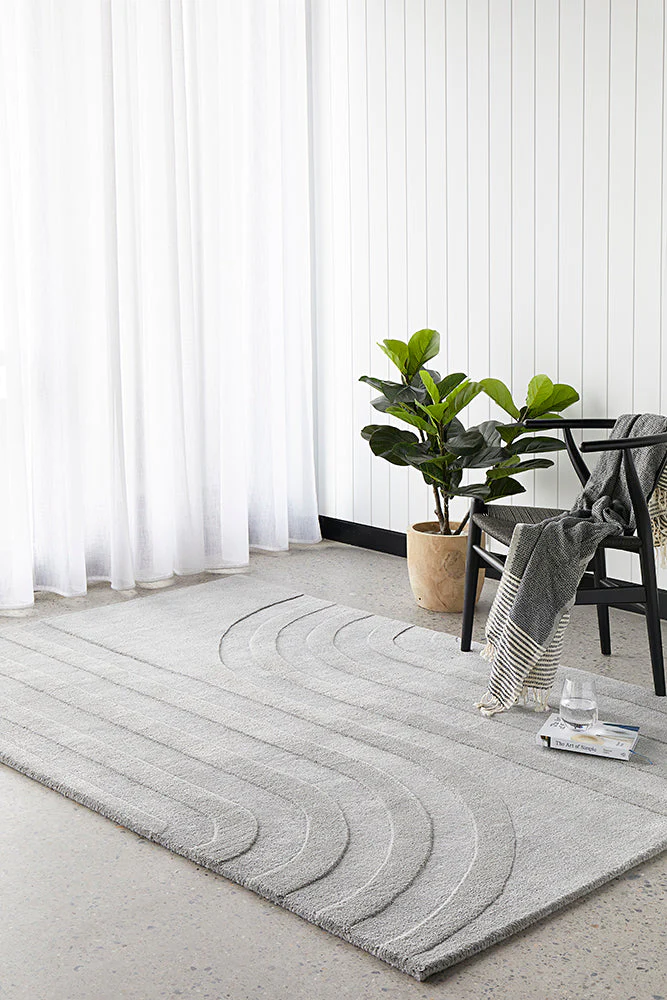 wavy grey handtufted