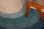 irregular blue handtufted