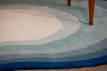 irregular blue handtufted
