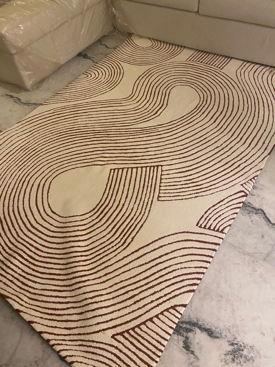 maroon lines